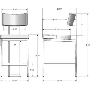Lucas Non Swivel Stool - Counter Height