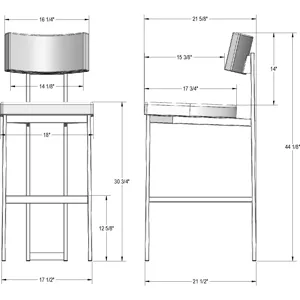 Lucas Non Swivel Stool - Bar Height