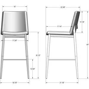 Charlotte Non Swivel Stool - Bar Height