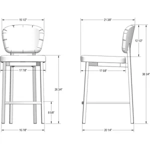 Isadora Non Swivel Stool - Counter Height