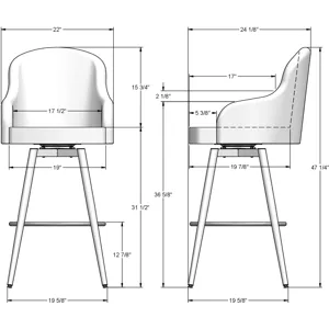 Weston Swivel Stool - Bar Height