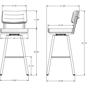 Phoebe Swivel Stool - Bar Height