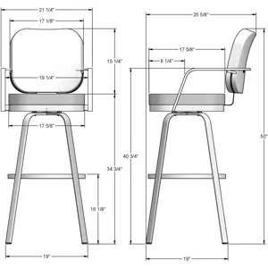 Dorsey Swivel Stool - Spectator Height