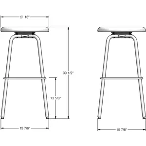 Button Swivel Stool - Bar Height
