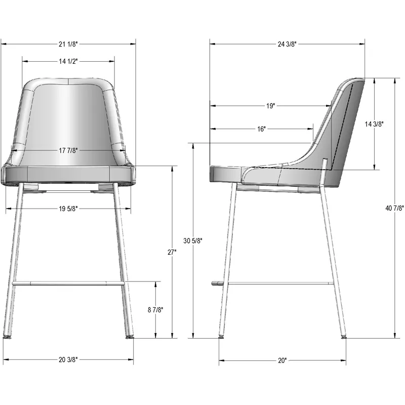 Essie Non Swivel Stool - Counter Height