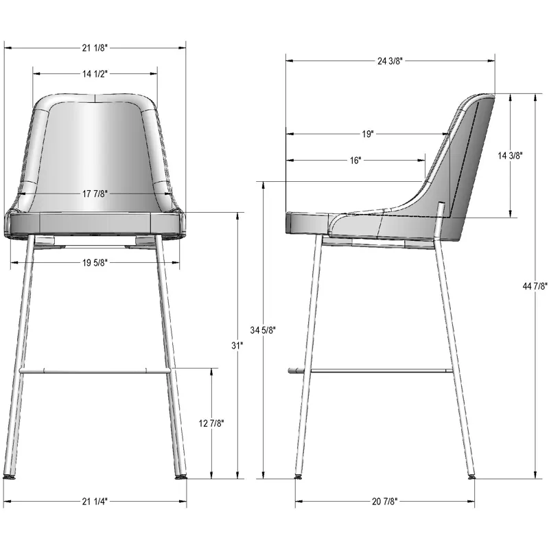 Essie Non Swivel Stool - Bar Height
