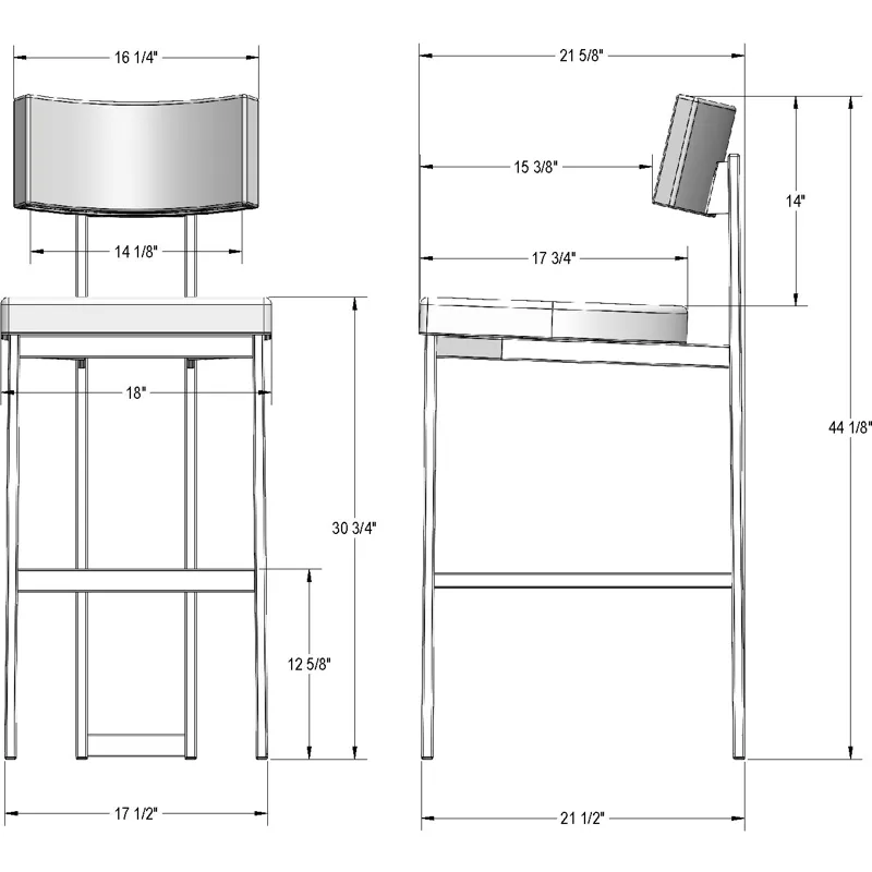 Lucas Non Swivel Stool - Bar Height