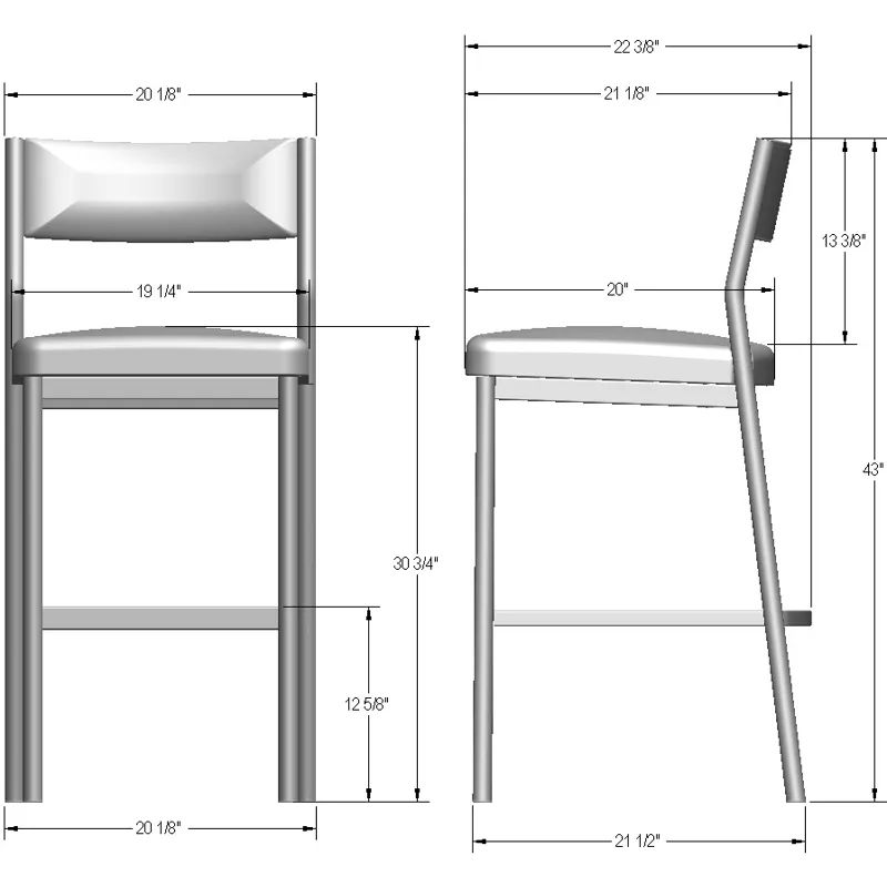 Adriana Non Swivel Stool - Bar Height