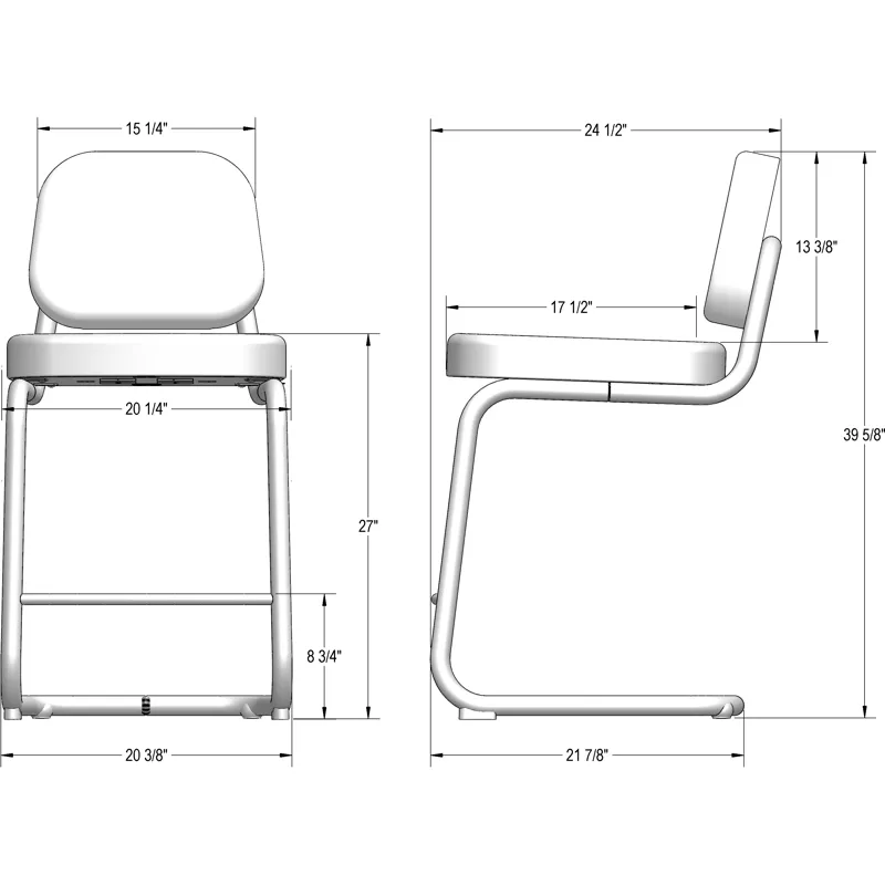 Miro Non Swivel Stool - Counter Height