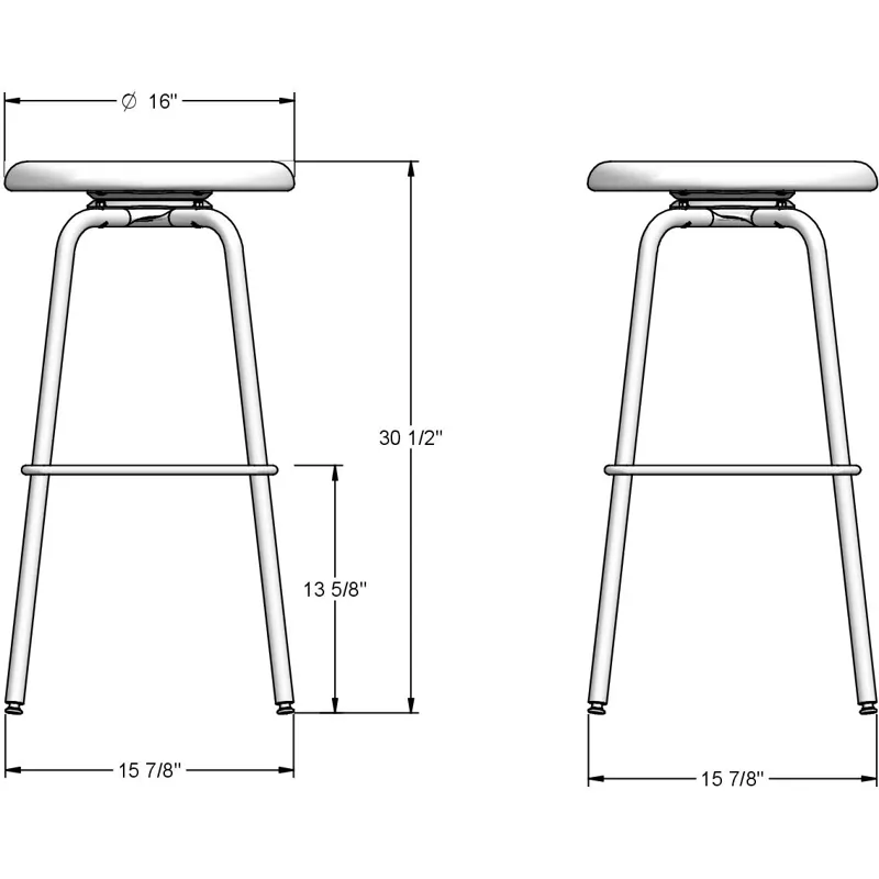 Button Swivel Stool - Bar Height
