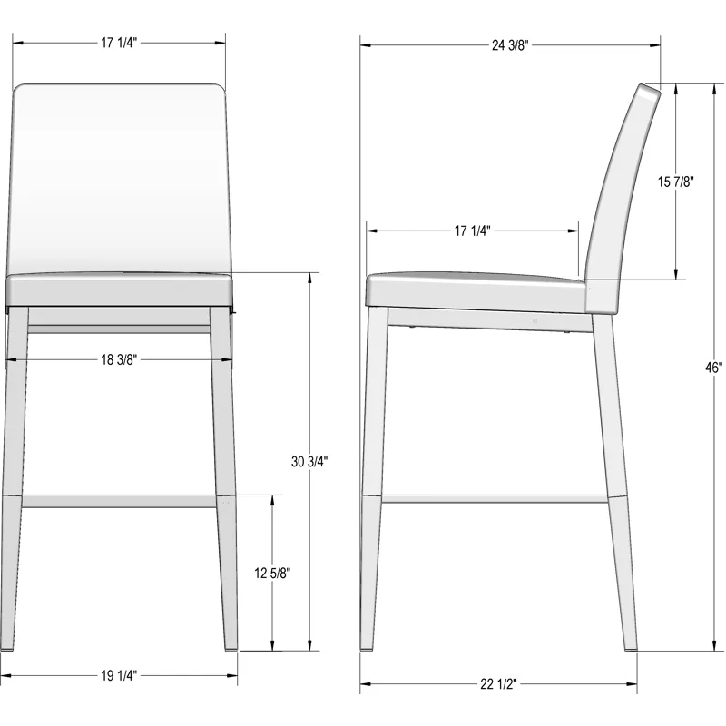 Lorenzo Non Swivel Stool - Bar Height