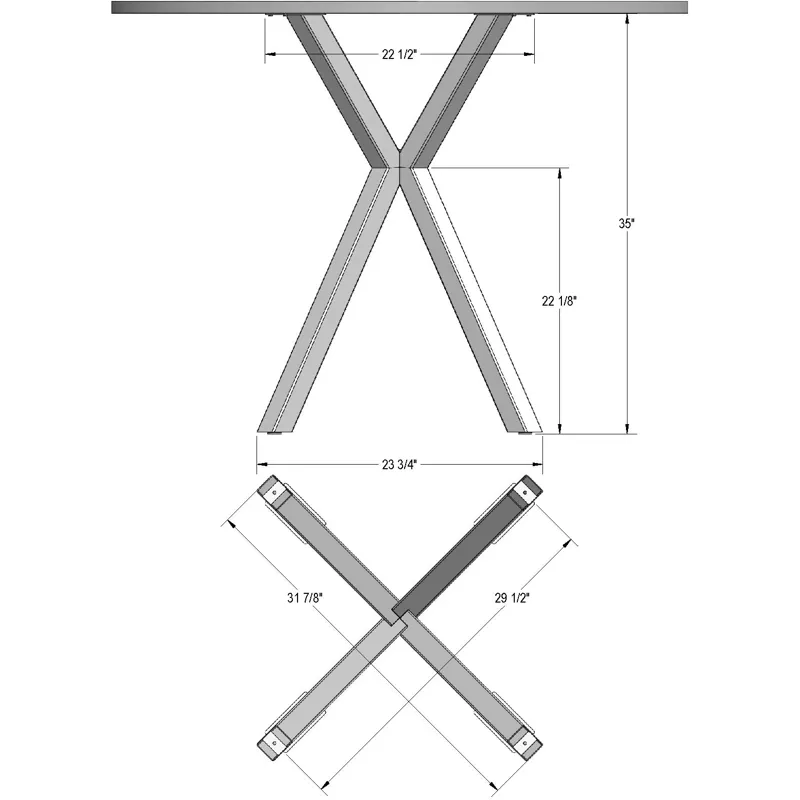 Asterisk Pub Table Base - Counter Height