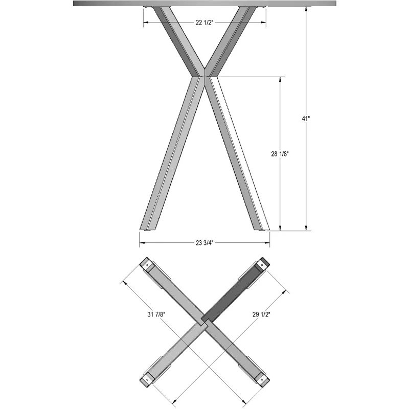 Asterisk Pub Table Base - Bar Height