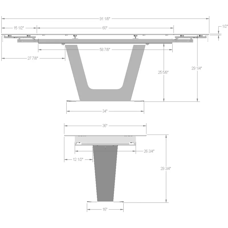Amelia Extendable Table Base
