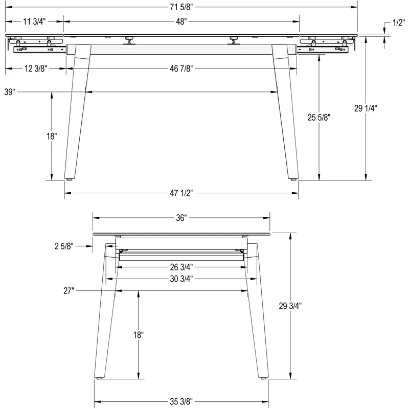 Amos Extendable Table Base
