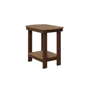 Oval End Table - Weatherwood & Tudor Brown