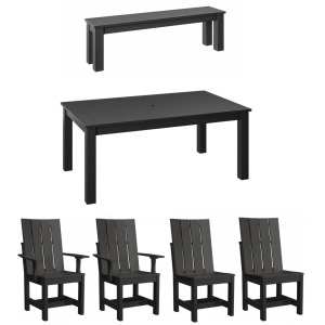 Modern 6 PC Outdoor Dining Set