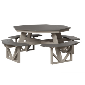 Park Octagon Picnic Table - Charcoal & Light Gray