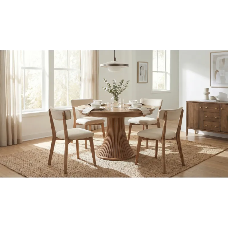 Maple Pedestal Table - Fluted Pedestal