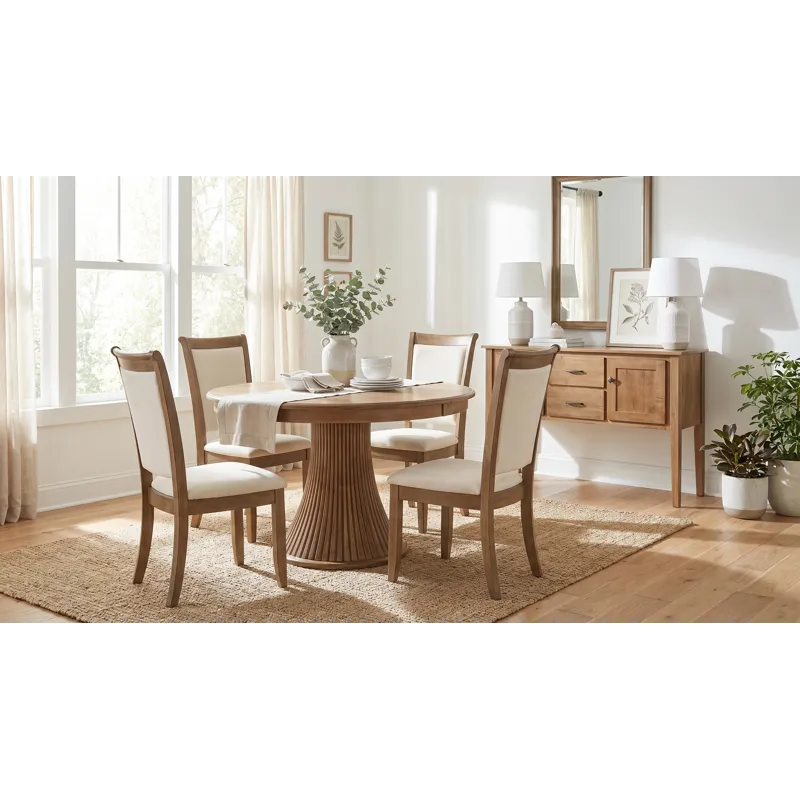 Maple Pedestal Table - Fluted Pedestal