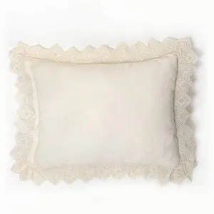 Camilla Lace Linen Standard Sham - Ivory