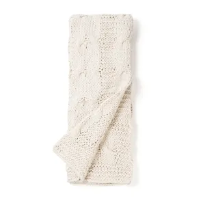 Micah Cable Knit Throw - Natural
