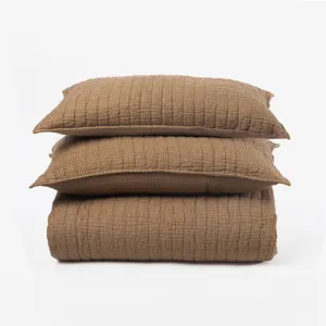 Garrett Quilt 3PC Bedding - Saddle