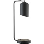20.5" Table Lamp Phone Charger - Metal Mate Black