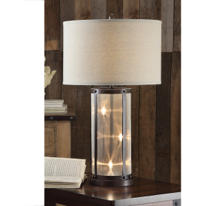 Metal - Antique Bronze / Wire Mesh Base Table Lamp
