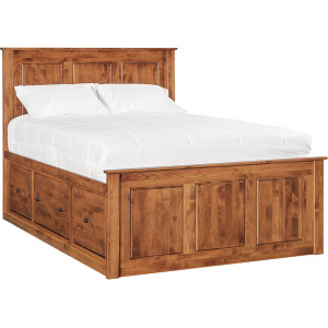 Shaker Chest Bed - Tall 6 Drawer&thinsp;/&thinsp;3 Drawer Pedestal & Raised Panel HB&thinsp;/&thinsp;FB