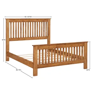 Shaker Slat Bed -Tall Footboard