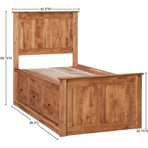 Archbold-Furniture-Shaker-Twin-Chest-Bed-Tall-6-Drawer-3-Drawer-Pedestal-and-Raised-Panel-HB-FB-Fram