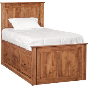 Shaker Chest Bed - Tall 6 Drawer&thinsp;/&thinsp;3 Drawer Pedestal & Raised Panel HB&thinsp;/&thinsp;FB