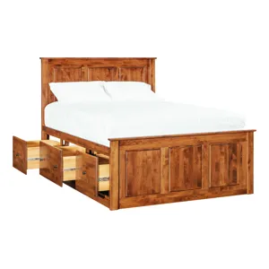 Shaker Chest Bed - Tall 6- Drawer / 3-Drawer Pedestal & Raised Panel HB / FB