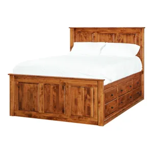Shaker Chest Bed - Tall 6- Drawer / 3-Drawer Pedestal & Raised Panel HB / FB