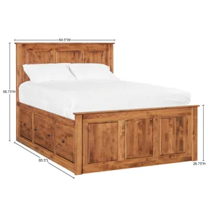 Shaker Chest Bed - Tall 6- Drawer / 3-Drawer Pedestal & Raised Panel HB / FB