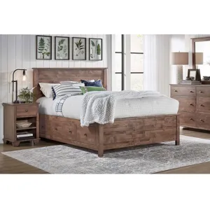 Portland Plank Bed - Storage Pedestals