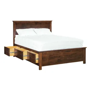 Portland Plank Bed - Storage Pedestals