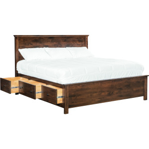 Portland Plank Bed - Storage Pedestals