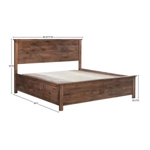 Portland Plank Bed - Storage Pedestals