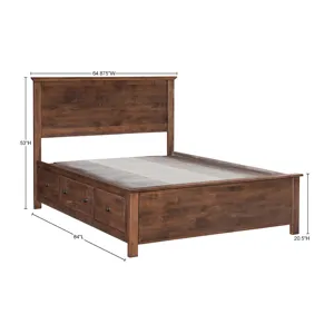Portland Plank Bed - Storage Pedestals