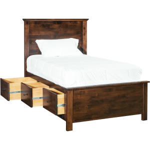 Portland Plank Bed - Storage Pedestals