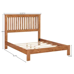 Shaker Slat Headboard & Low Profile Footboard - Full