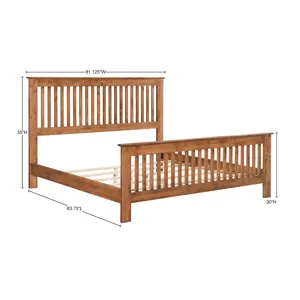 Shaker Slat Bed - King