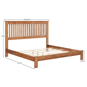 Shaker Slat Headboard & Low Profile Footboard - King