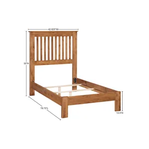 Shaker Slat Headboard & Low Profile Footboard - Twin