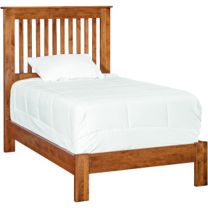 Shaker Slat Headboard & Low Profile Footboard - Twin