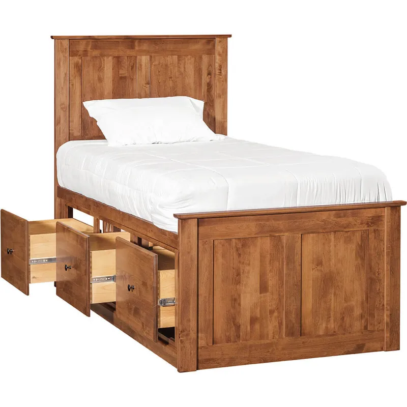 Archbold-Furniture-Shaker-Twin-Chest-Bed-Tall-6-Drawer-3-Drawer-Pedestal-and-Raised-Panel-HB-FB-3-Dr