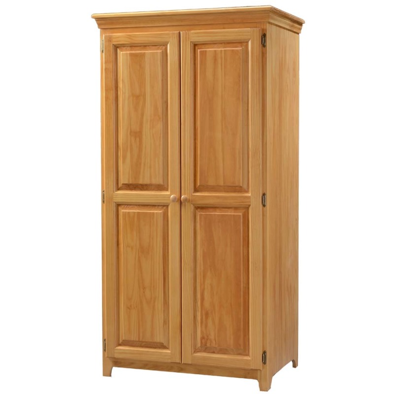 Pine Wardrobe with Hang Rod NIS424589694 by Archbold Furniture, Co. at