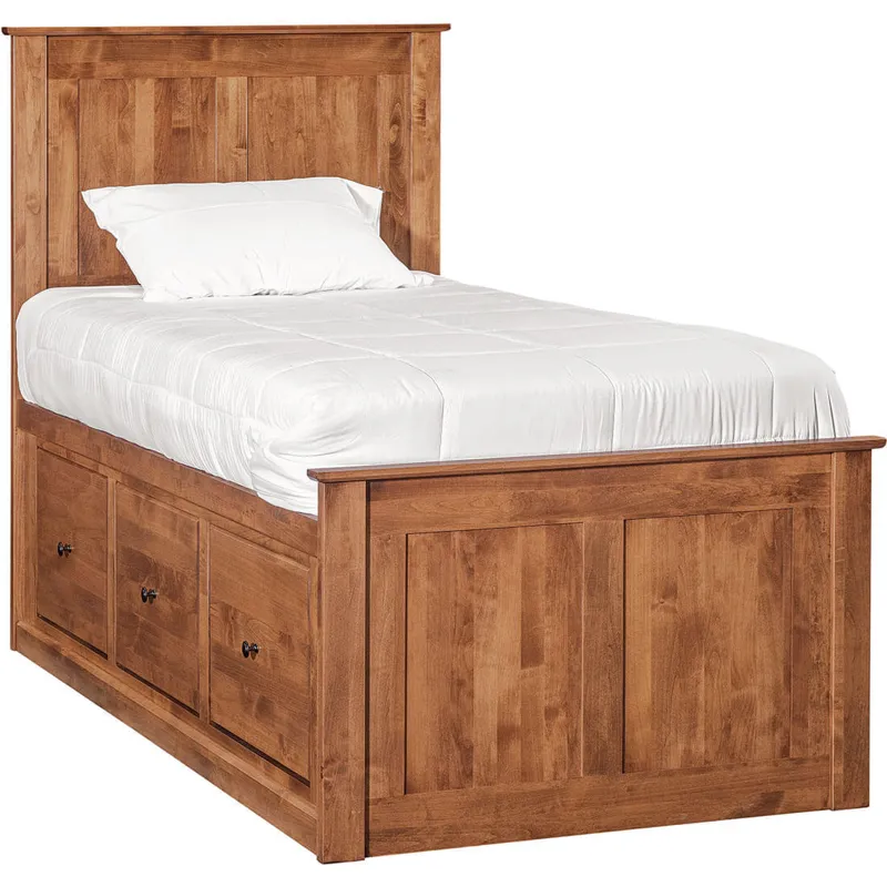 Archbold-Furniture-Shaker-Twin-Chest-Bed-Tall-6-Drawer-3-Drawer-Pedestal-and-Raised-Panel-HB-FB-T601